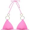 image:imageSteve Madden Womens Adjustable Triangle Bikini Top with Gold Double RingNeon Pink