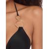 image:imageSteve Madden Womens Adjustable Triangle Bikini Top with Gold Double RingRaven