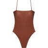 image:imageSteve Madden Womens Bandeau One Piece Swimsuit with Removable StrapsShine Bright Oak Brown