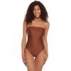 image:imageSteve Madden Womens Bandeau One Piece Swimsuit with Removable StrapsShine Bright Oak Brown