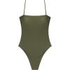 image:imageSteve Madden Womens Bandeau One Piece Swimsuit with Removable StrapsShine Bright Olive