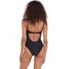 image:imageSteve Madden Womens Bandeau One Piece Swimsuit with Removable StrapsShine Bright Raven