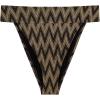 image:imageSteve Madden Womens Banded High Leg High Waist Bikini Bottom with Flirty CoverageChevron Shine Raven