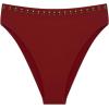 image:imageSteve Madden Womens High Leg High Waist Bikini Bottom with StudsMerlot