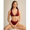 image:imageSteve Madden Womens High Leg High Waist Bikini Bottom with StudsMerlot