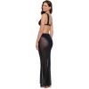 image:imageSteve Madden Womens Mesh Adjustable Tie Front Maxi SkirtBlack