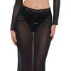 image:imageSteve Madden Womens Mesh Adjustable Tie Front Maxi SkirtBlack