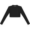 image:imageSteve Madden Womens Mesh Long Sleeve Crop TopBlack