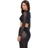 image:imageSteve Madden Womens Mesh Long Sleeve Crop TopBlack