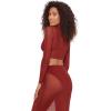 image:imageSteve Madden Womens Mesh Long Sleeve Crop TopMerlot