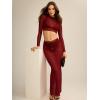 image:imageSteve Madden Womens Mesh Long Sleeve Crop TopMerlot