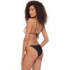 image:imageSteve Madden Womens Over The Shoulder Basic Triangle Bikini TopBlack Ivory