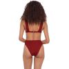 image:imageSteve Madden Womens Over The Shoulder Tall Triangle Bikini Top with StudsMerlot
