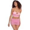 image:imageSteve Madden Womens Ruched Mesh Coverup Mini SkirtOrchid