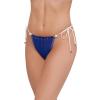 image:imageSteve Madden Womens Ruched Side Tie Tanga Bikini Bottom with Pearl DetailMidnight