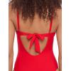 image:imageSteve Madden Womens Scoop Neck One Piece Swimsuit with Gold Chain Detail and Tie BackCherry