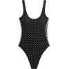 image:imageSteve Madden Womens Side Cutout One Piece Swimsuit with Pearl ButtonsDarling Dot