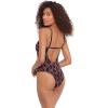 image:imageSteve Madden Womens Square Neck Open Back One Piece SwimsuitStatic Leopard