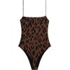 image:imageSteve Madden Womens Square Neck Open Back One Piece SwimsuitStatic Leopard