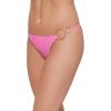 image:imageSteve Madden Womens Strap Side Bikini Bottom with Gold Double RingNeon Pink