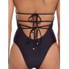 image:imageSteve Madden Womens Strappy Cutout Triangle One Piece SwimsuitShine Bright Raven