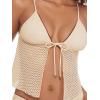 image:imageSteve Madden Womens Tie Front Crop Swim Tankini TopPearl Cozy Crochet