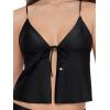 image:imageSteve Madden Womens Tie Front Crop Swim Tankini TopShine Bright Raven