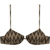 image:imageSteve Madden Womens Underwire Scoop Neck XBack Demi Bikini TopChevron Shine Raven