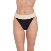 image:imageSteve Madden Womens Banded High Leg High Waist Bikini Bottom with Flirty CoverageBlack Ivory