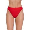 image:imageSteve Madden Womens Banded High Leg High Waist Bikini Bottom with Flirty CoverageCherry