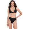 image:imageSteve Madden Womens Over The Shoulder Tall Triangle Bikini Top with StudsBlack