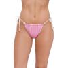 image:imageSteve Madden Womens Ruched Side Tie Tanga Bikini Bottom with Pearl DetailOrchid