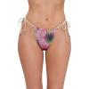 image:imageSteve Madden Womens Ruched Side Tie Tanga Bikini Bottom with Pearl DetailSuper Bloom