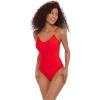 image:imageSteve Madden Womens Scoop Neck One Piece Swimsuit with Gold Chain Detail and Tie BackCherry