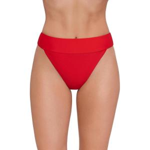 image:imageSteve Madden Womens Banded High Leg High Waist Bikini Bottom with Flirty CoverageCherry