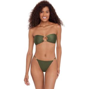 image:imageSteve Madden Womens Cutout Bandeau Bikini Top with Gold BeadsShine Bright Olive