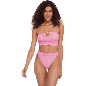 image:imageSteve Madden Womens Keyhole Strapless Swim Tube Top with Pearl TrimOrchid