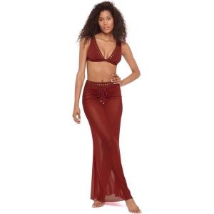 image:imageSteve Madden Womens Mesh Adjustable Tie Front Maxi SkirtMerlot