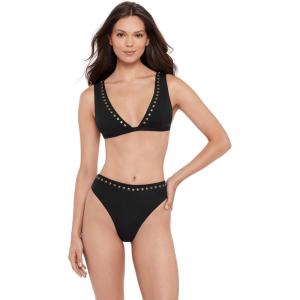 image:imageSteve Madden Womens Over The Shoulder Tall Triangle Bikini Top with StudsBlack
