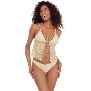 image:imageSteve Madden Womens Tie Front Crop Swim Tankini TopPearl Cozy Crochet