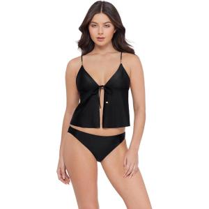 image:imageSteve Madden Womens Tie Front Crop Swim Tankini TopShine Bright Raven