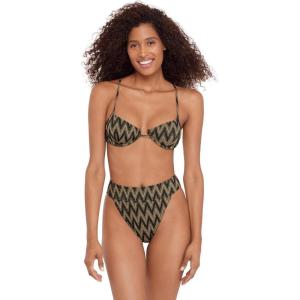 image:imageSteve Madden Womens Underwire Scoop Neck XBack Demi Bikini TopChevron Shine Raven