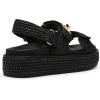 image:imageSteve Madden Womens Bigmona Platform SandalsBlack Raffia