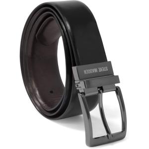 image:imageSteve Madden Mens Reversible Mens Dress Casual Every Day Leather BeltBlackBrown Burnished
