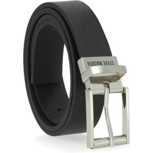 image:imageSteve Madden Mens Reversible Mens Dress Casual Every Day Leather BeltBlackBrown Textured