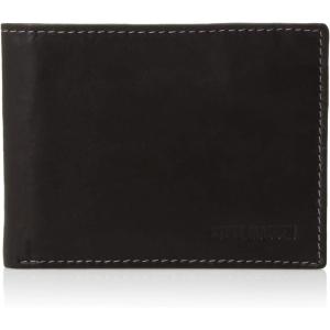 image:imageSteve Madden Mens Slim Leather Wallet with Extra Capacity Attached Flip PocketsBlackAntique