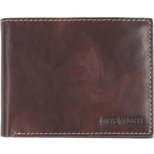 image:imageSteve Madden Mens Slim Leather Wallet with Extra Capacity Attached Flip PocketsBrownAntique