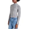 image:imageSteve Madden Womens Metallic Mock Neck Rib SweaterSilver
