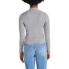 image:imageSteve Madden Womens Metallic Mock Neck Rib SweaterSilver