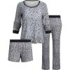 image:imageSteve Madden Womens Pajama 3 Piece Set Long Sleeve Shirt Pants Lounge ShortsDiamond Snake Geo